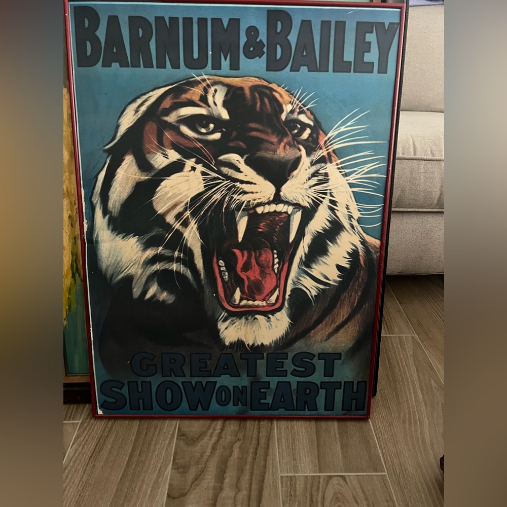 Vintage Barnum & Bailey Artwork size 23x31 1/4”